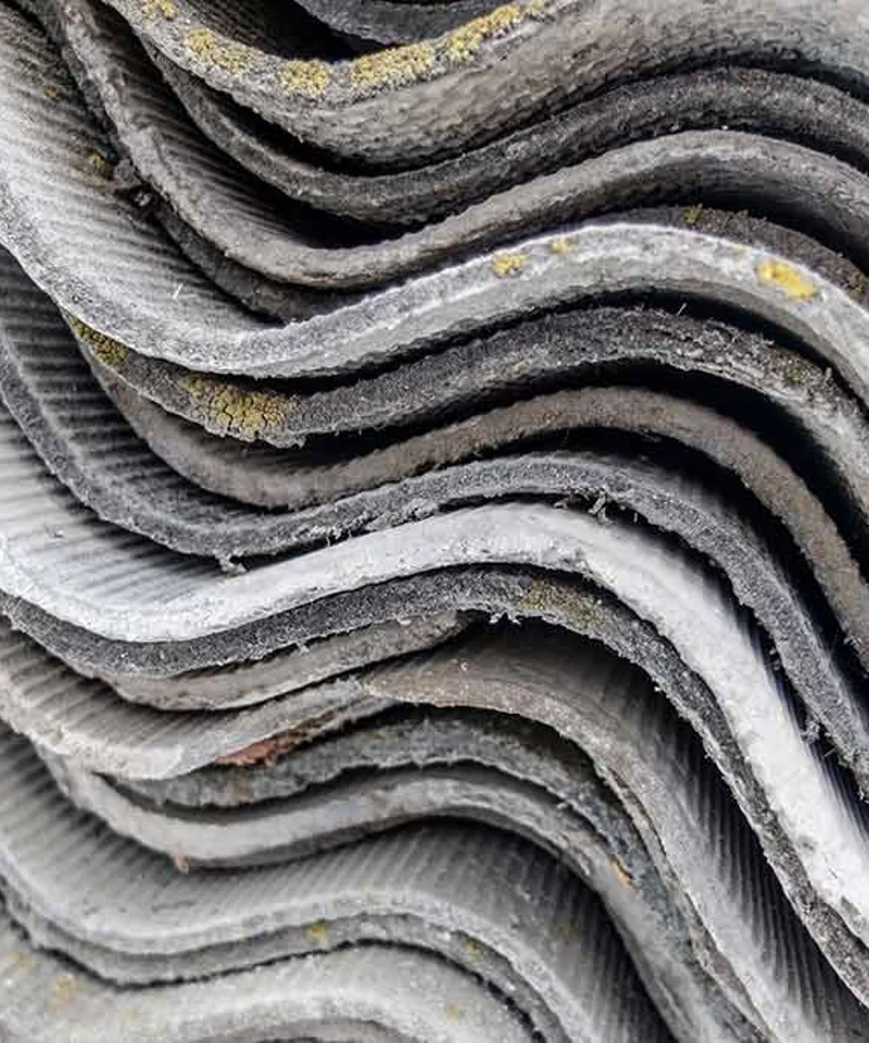 Stacked asbestos cement roof sheets