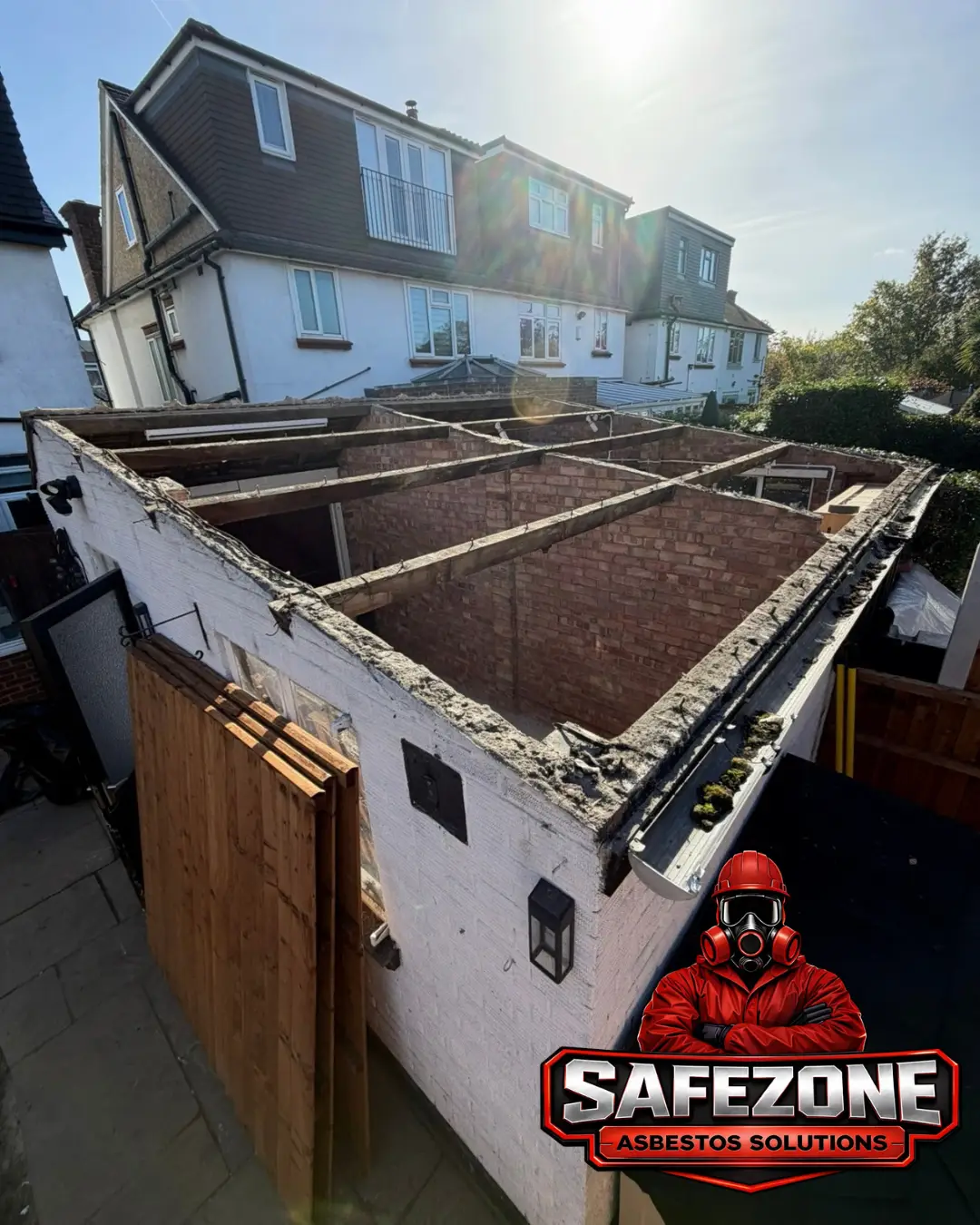 Asbestos garage roof removed by SafeZone Asbestos Solutions