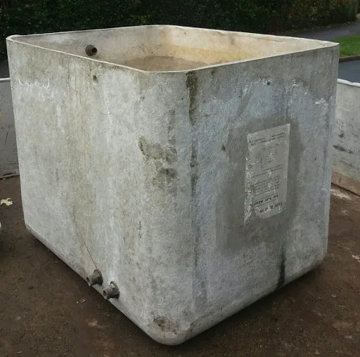 Old asbestos cement water tank